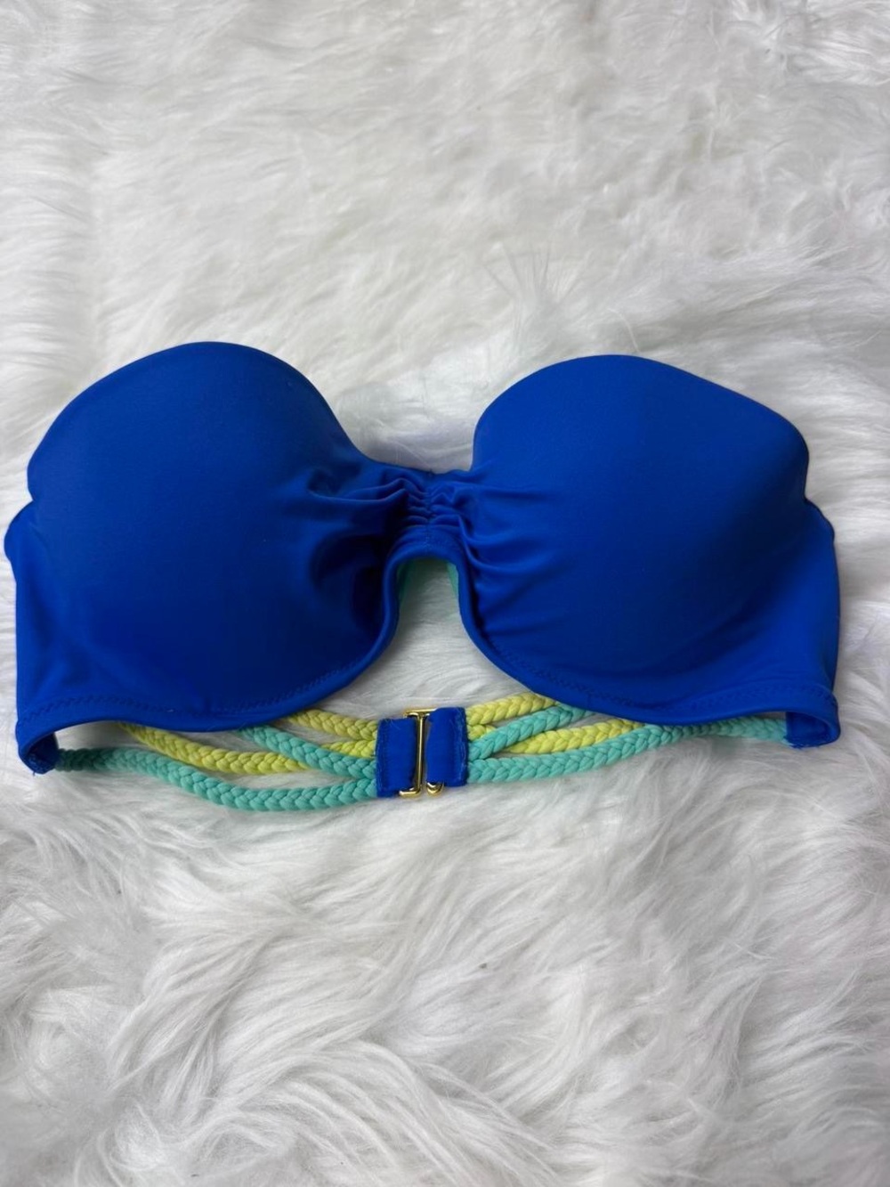 VS Strapless Royal Blue Bikini Top with Braided Accent